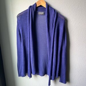 Wooden Ships Purple Cardigan Sweater Lightweight Knit